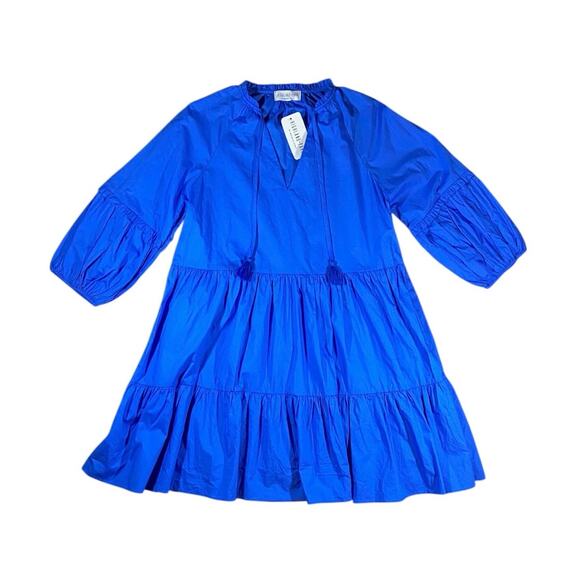 Anthropologie x Highland Park Ocean Blue Tiered Mini Dress NWT - M - Picture 2 of 4